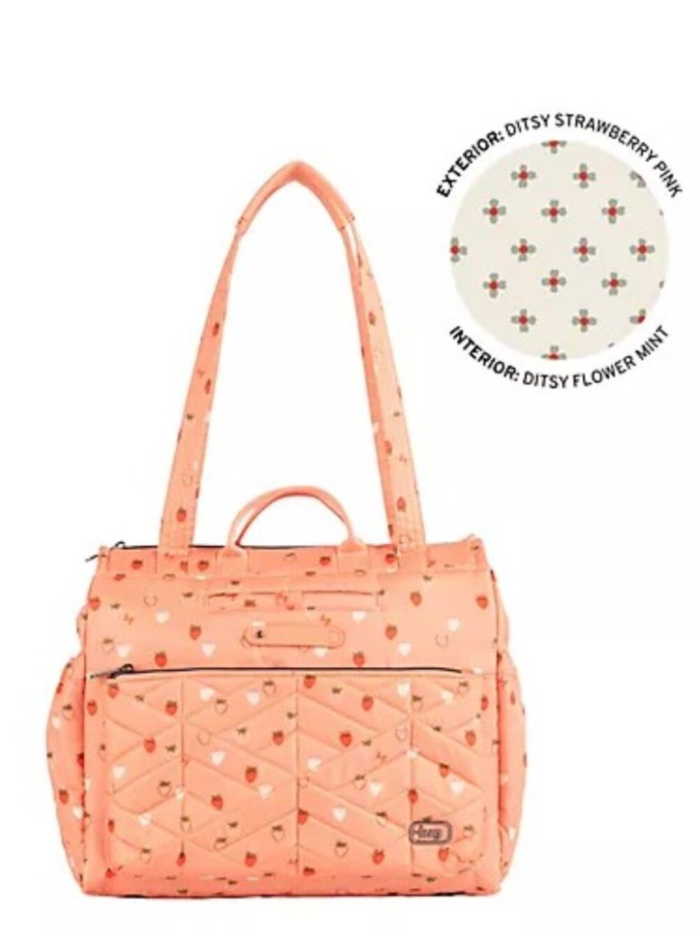 Lug Soprano RFID Tote Bag Ditsy Strawberry Pink